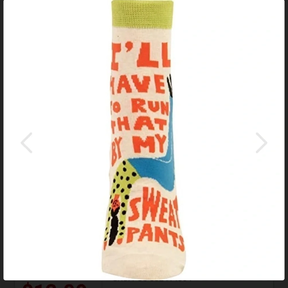 Blue Q Women’s I’ll Have to Run That By My Sweatpants. Funny Ankle Socks NWT